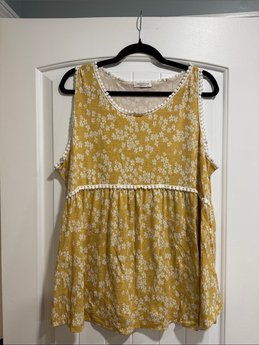 1X Chic Soul babydoll tank Yellow Floral